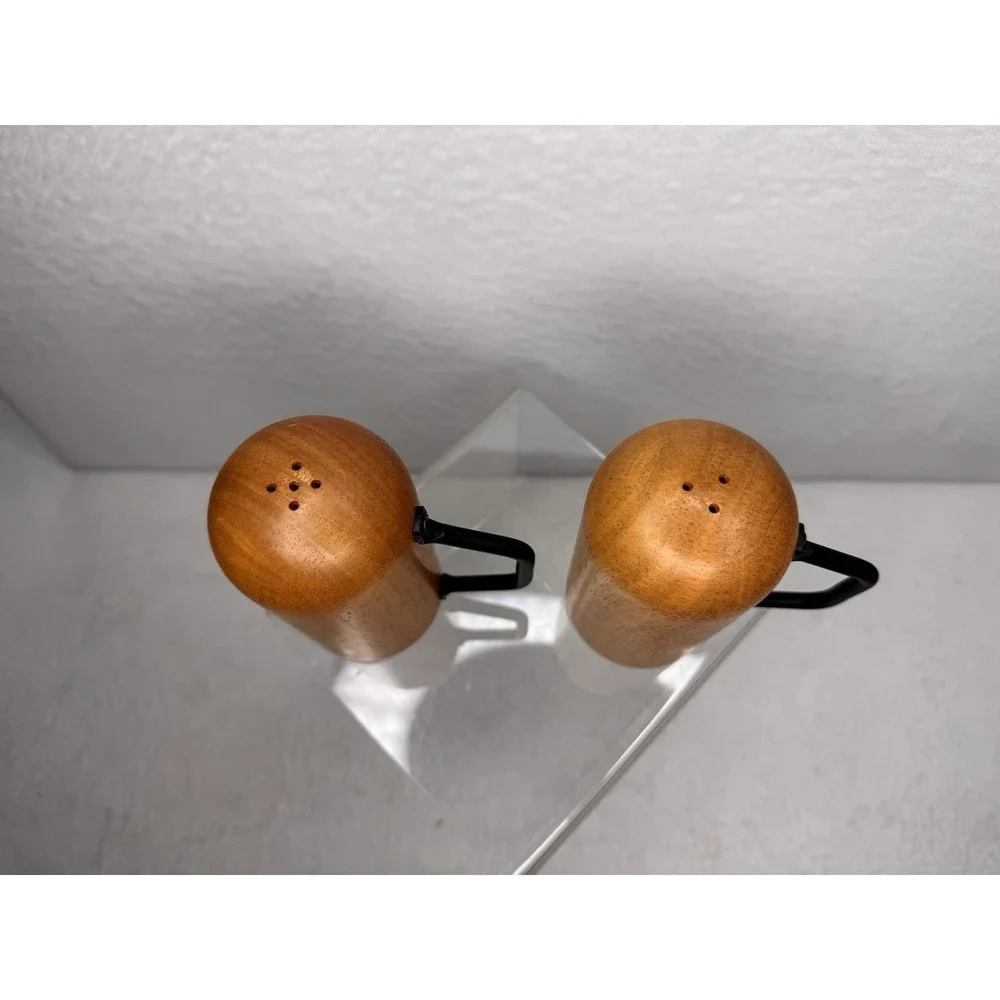 Wood Salt & Pepper Shakers Modern Bamboo Style NEW